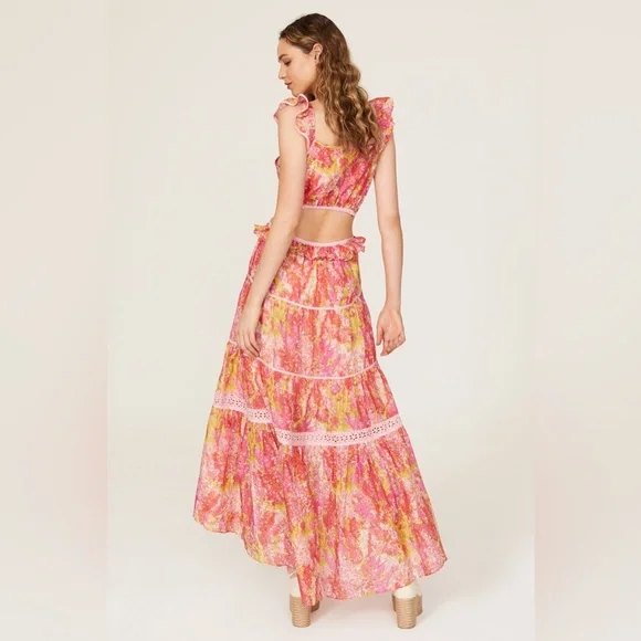 LoveShackFancy Madsen floral cutout maxi dress - Picture 4 of 12